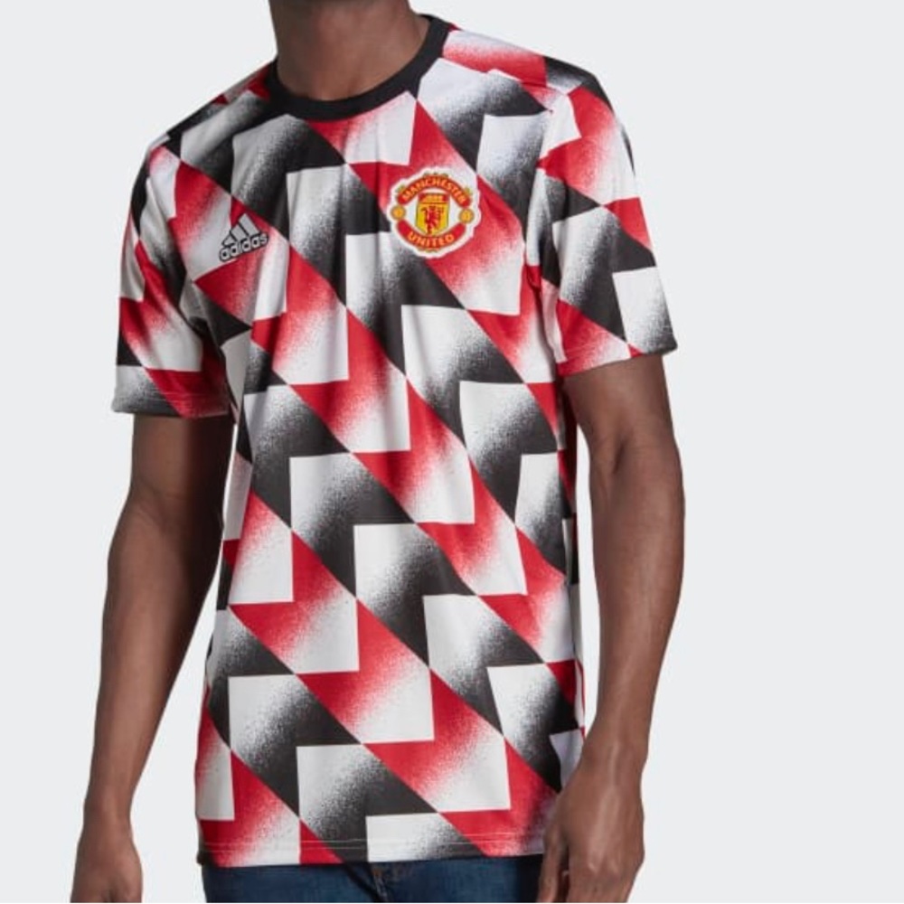 NWT Manchester United and Arsenal 2022/23 pre-match shirts Black/Red/White XL